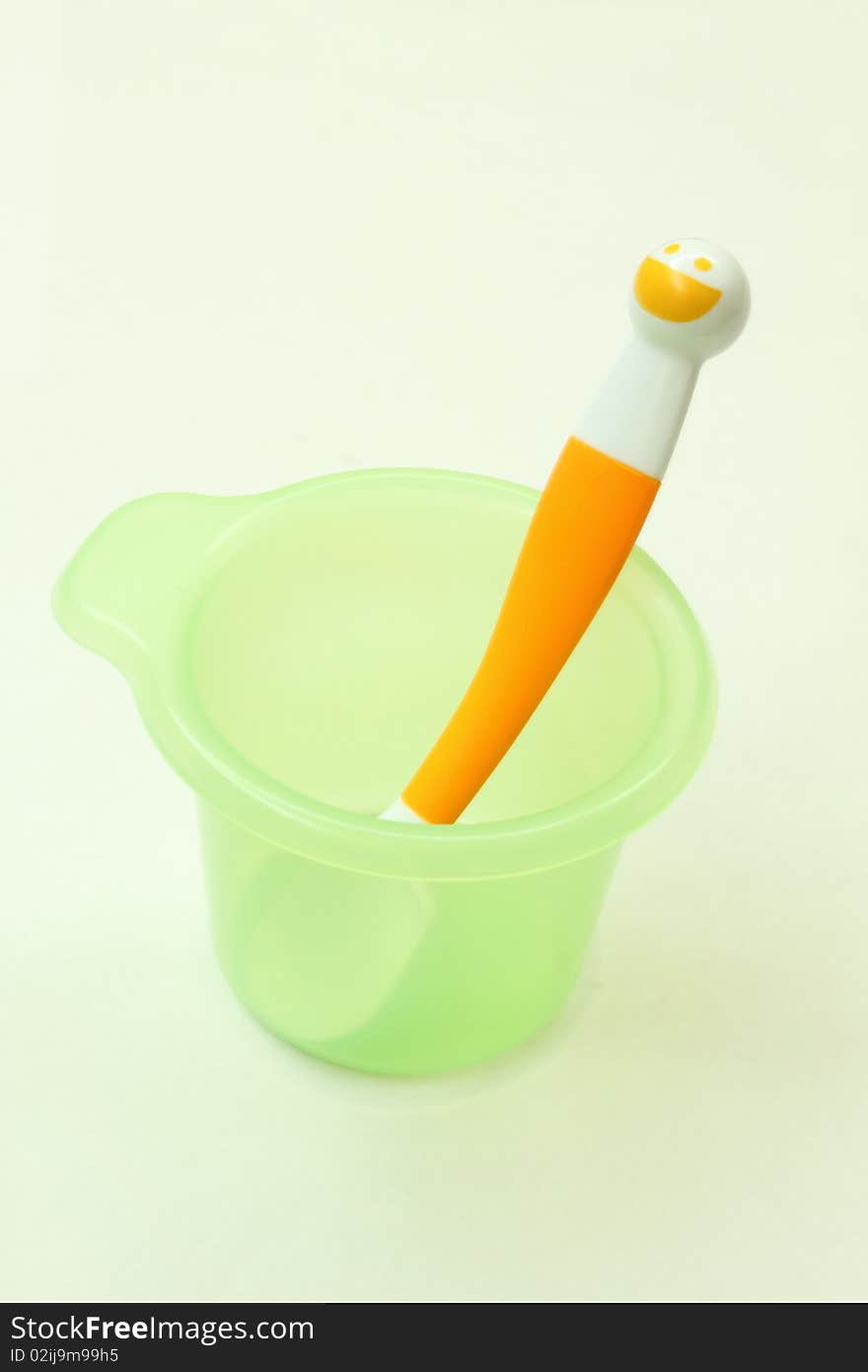 Baby food equipment, isolated in the white background