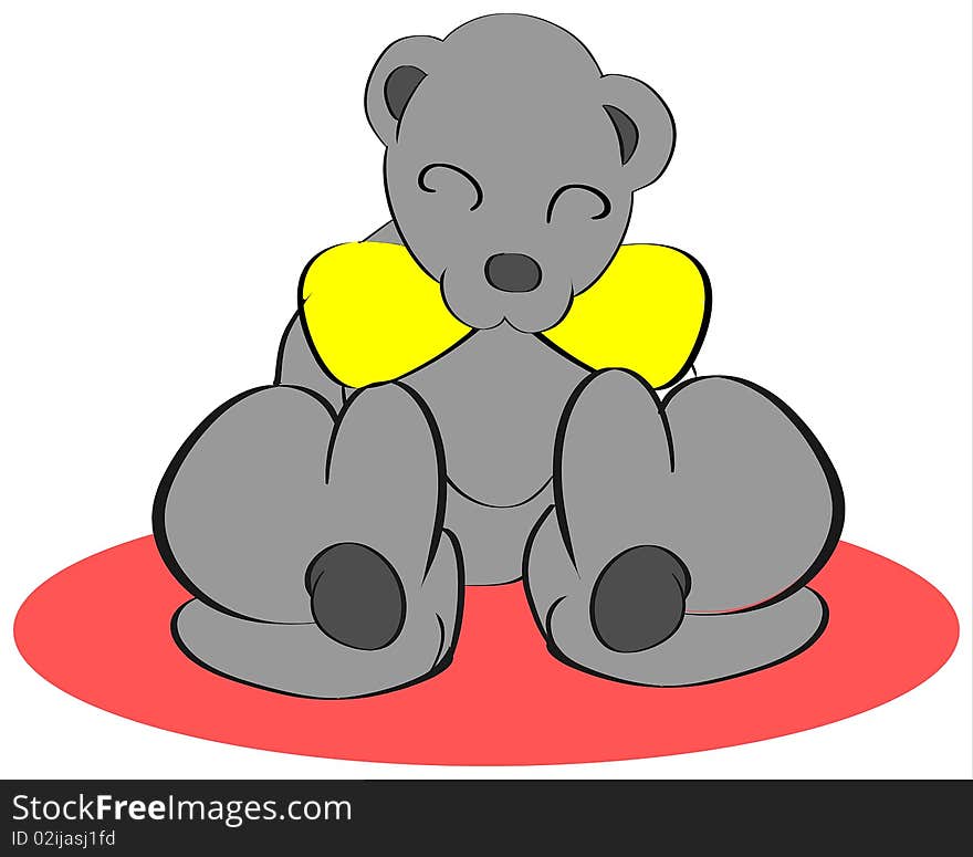 Illustration representing an happy teddy bear.