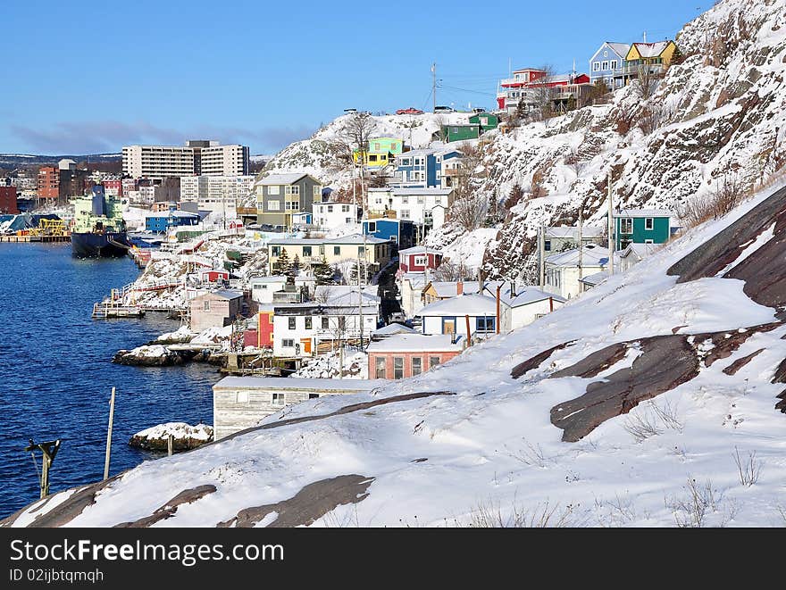 Scenic view of the Battery waterfront, St. John's city, Newfoundland and Labrador, Canada. Scenic view of the Battery waterfront, St. John's city, Newfoundland and Labrador, Canada.