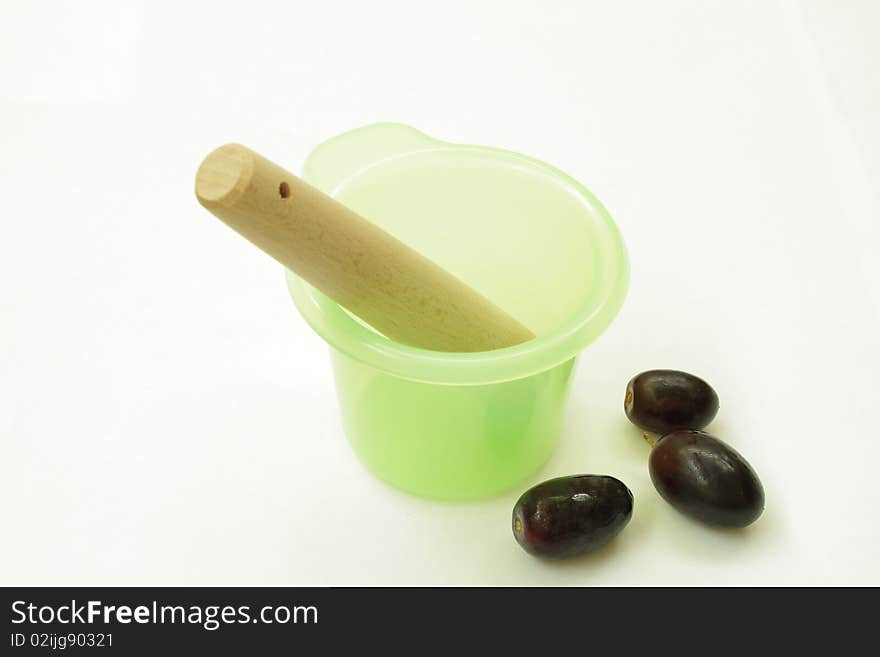 Baby food equipment, isolated in the white background