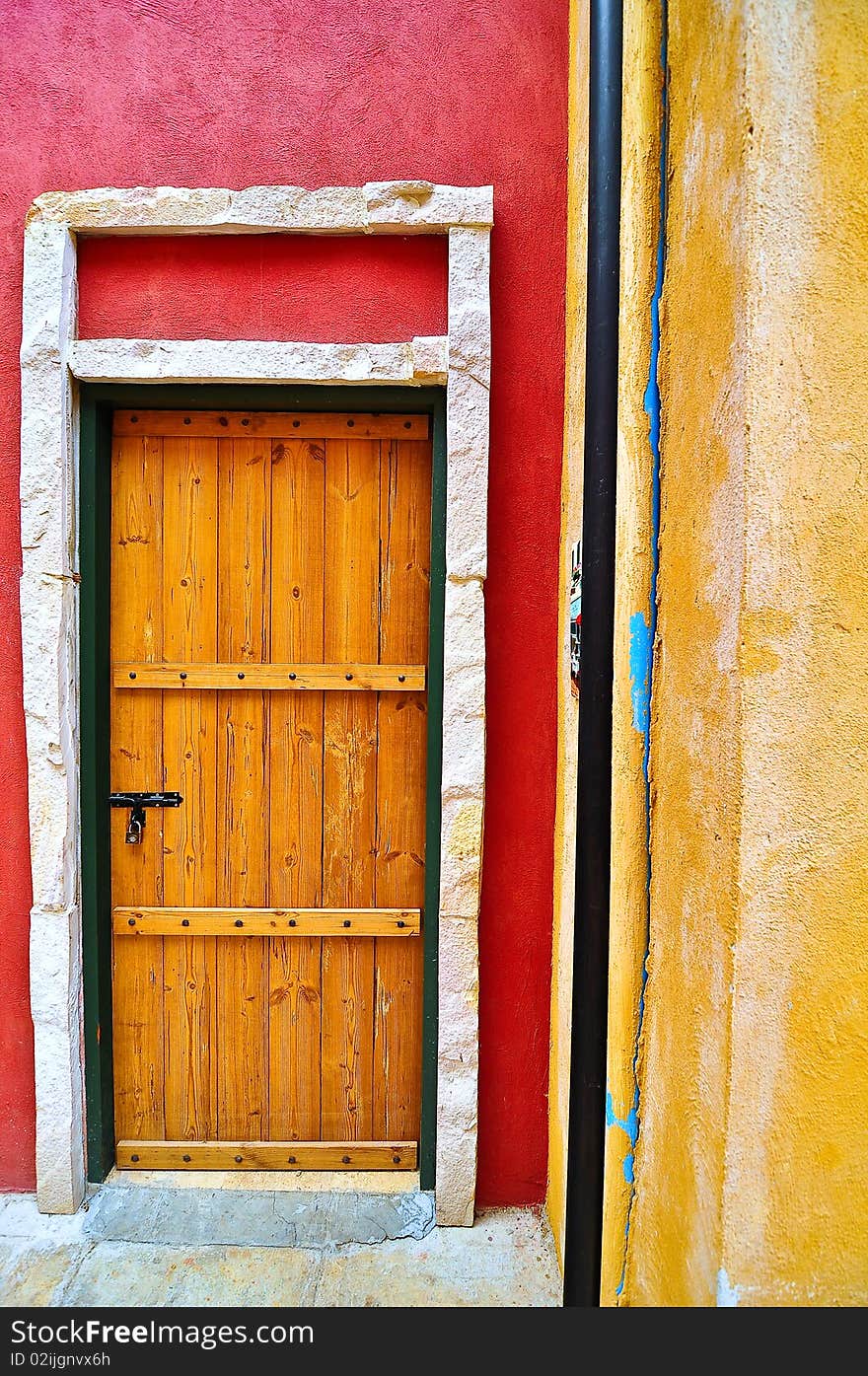 Colorful wooden door, It's very nice.