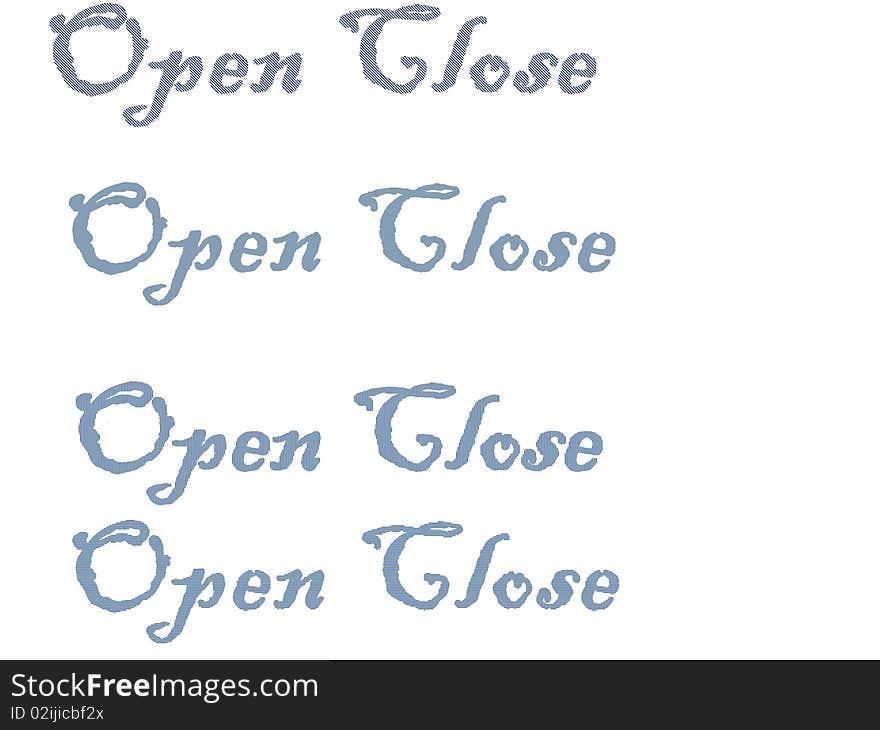 Open Close words styles