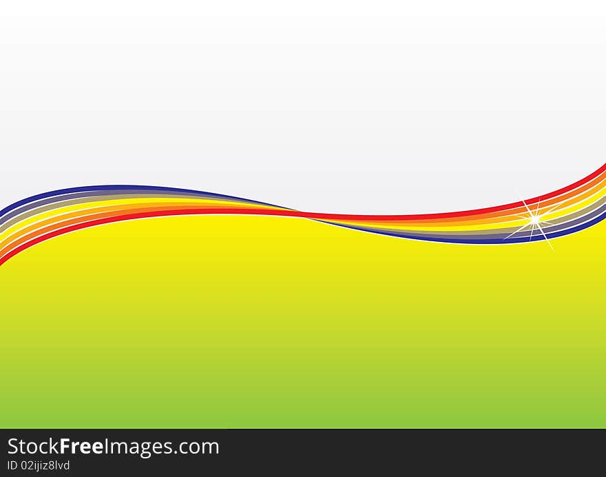 Abstract background with rainbow colored waving lines