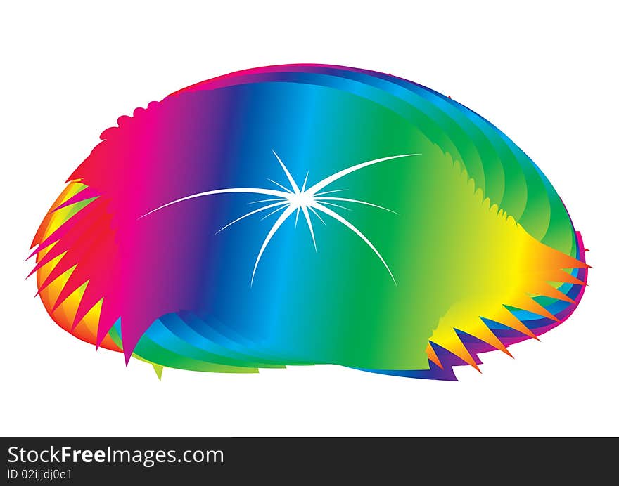 Abstract symbol in rainbow colors isolated over white