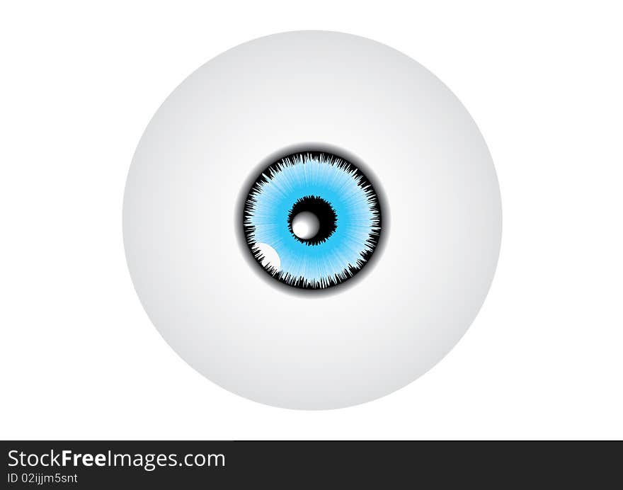 Photorealistic blue eye with pupil and iris isolated over white. Photorealistic blue eye with pupil and iris isolated over white