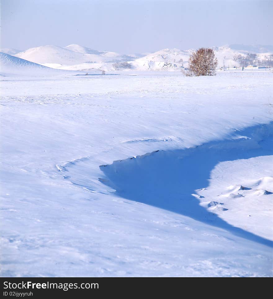 A big snow field,shoot in hebei bashang .