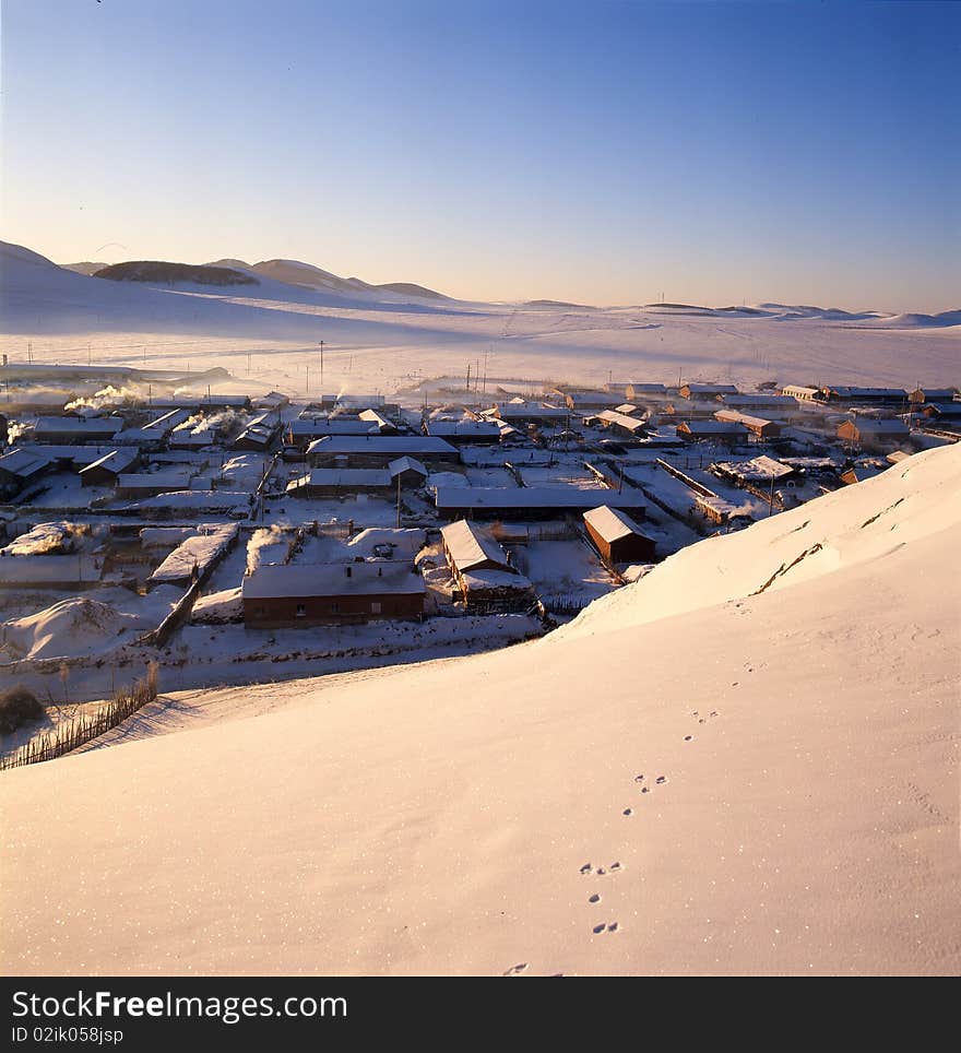 The village after snow