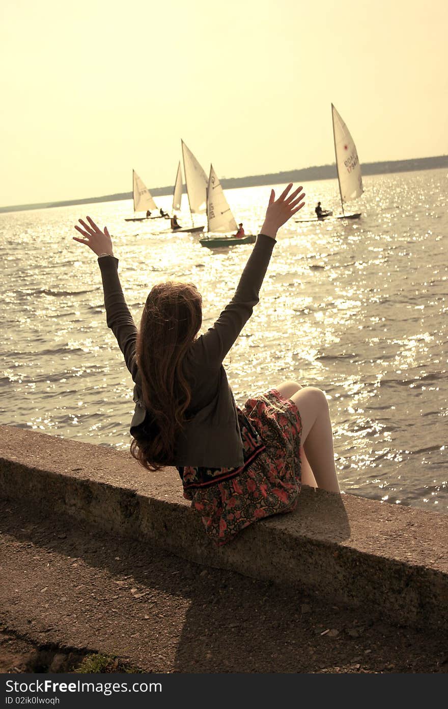 Young girl meeting yachts, first love