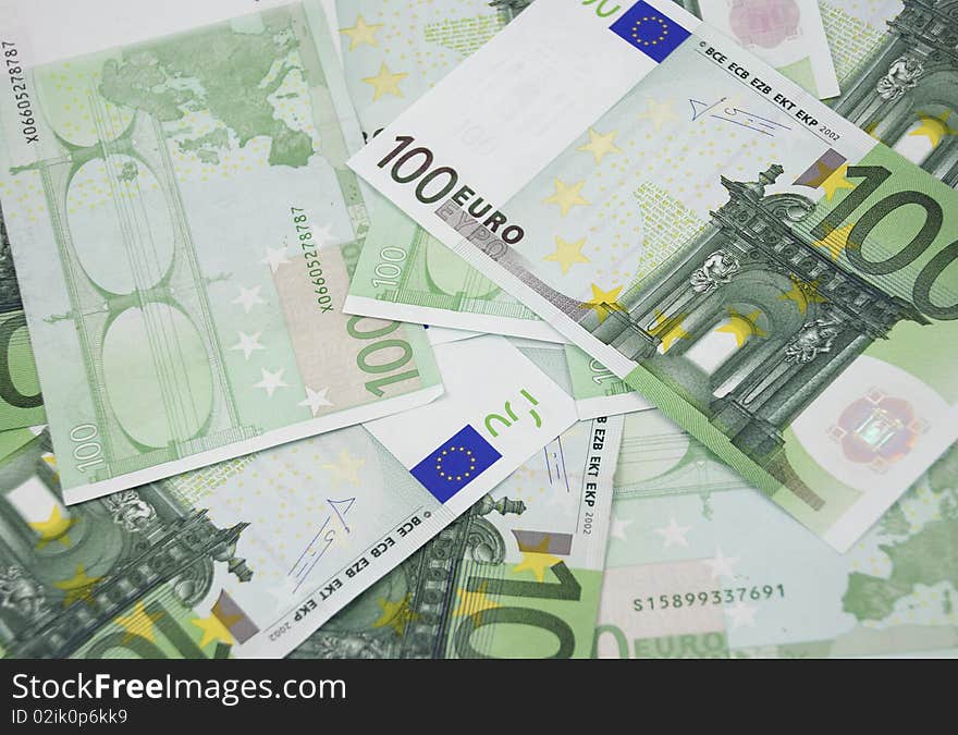 100 euro banknotes background