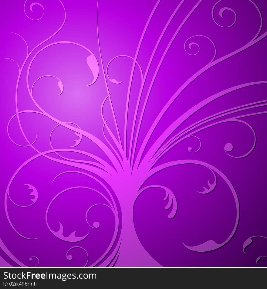 Floral with shadow isolated on purple background