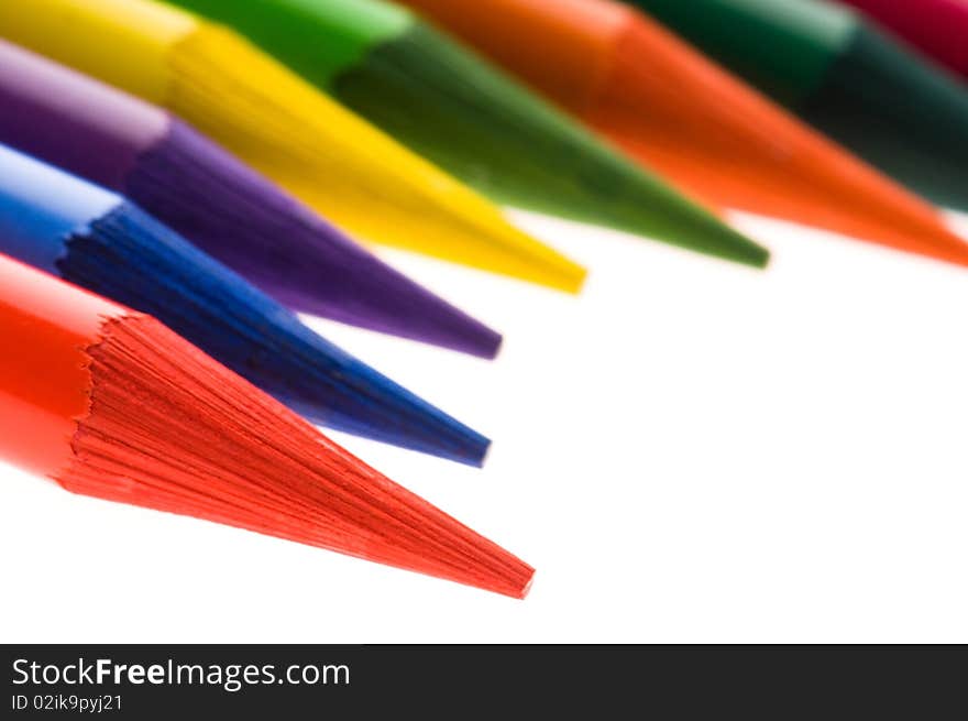 Collection of colorful pens over white background. Collection of colorful pens over white background