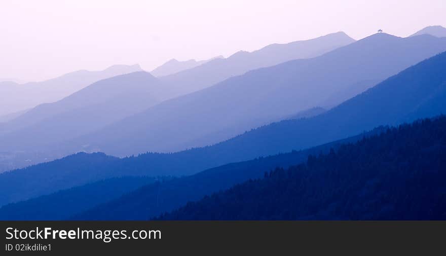 Blue mountains in Beijing China