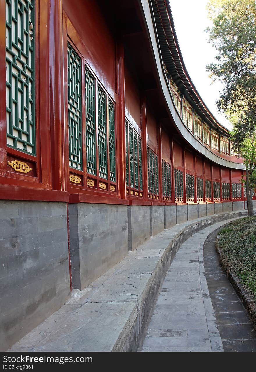 Details of beautiful Chinese architecture, Beihai Park in Beijing, China