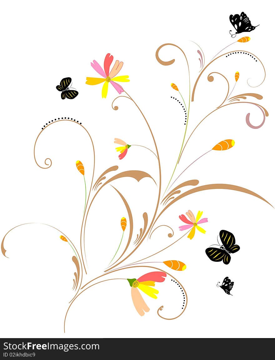 Abstract floral design, illustration well for your design. Abstract floral design, illustration well for your design