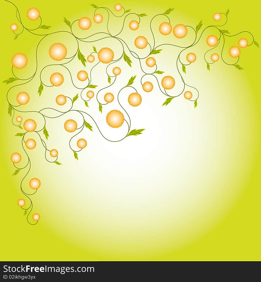 Abstract springtime flora frame background