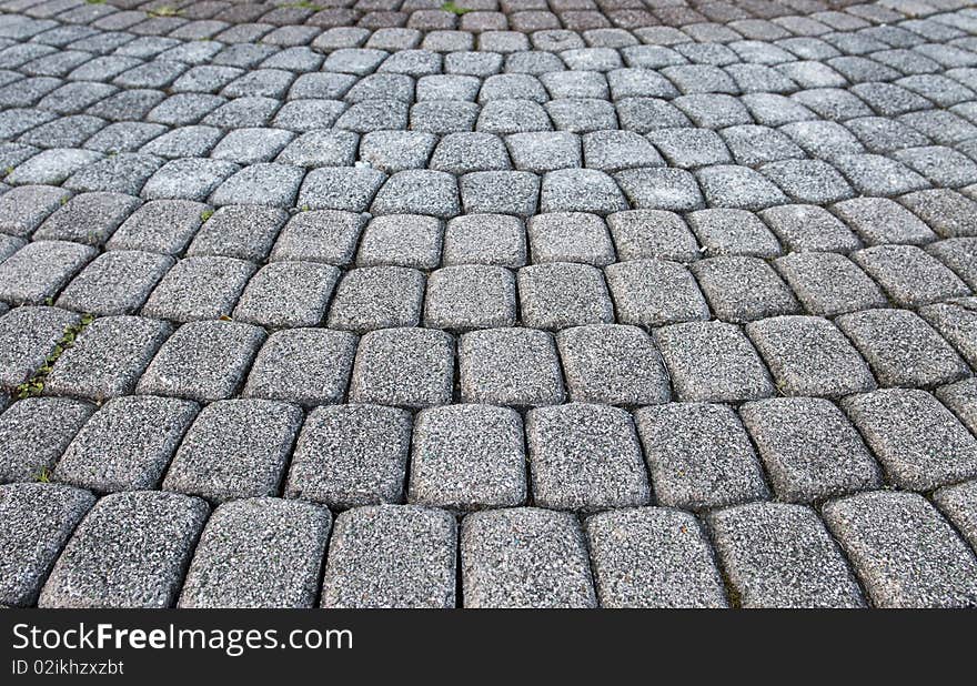 Stone paved road with nobody