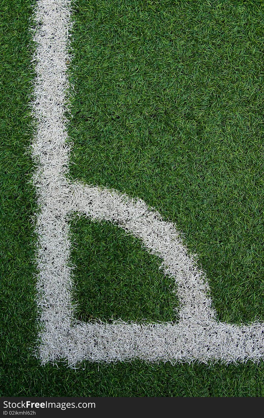 Ball on green soccer field. Ball on green soccer field