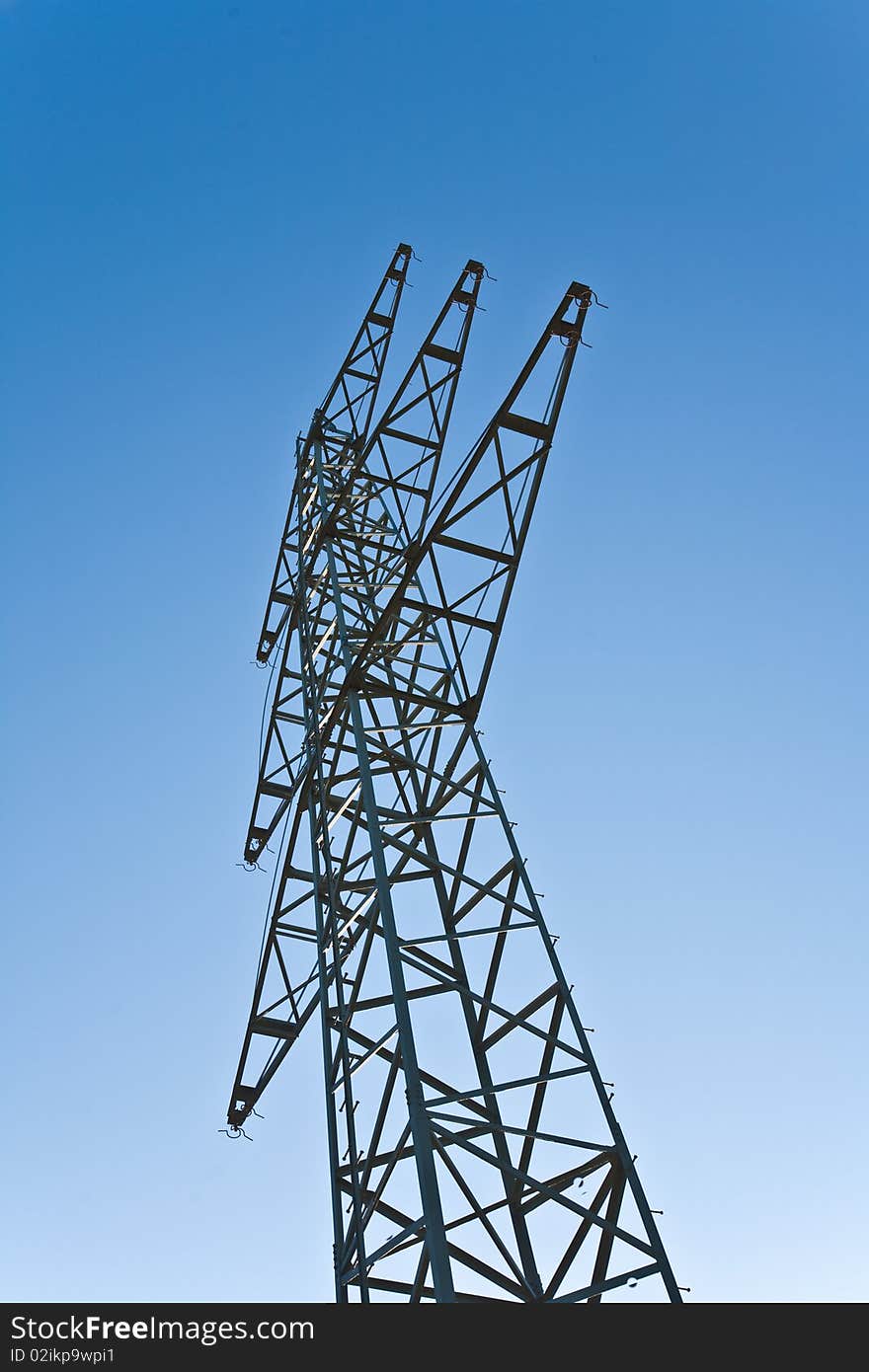 Electricity tower for energy with sky