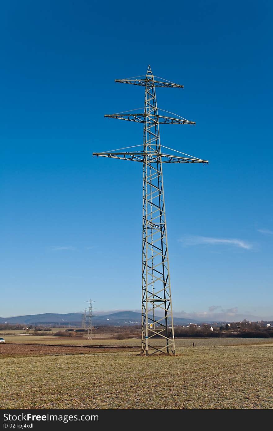 Electricity tower for energy in beautiful landscape. Electricity tower for energy in beautiful landscape