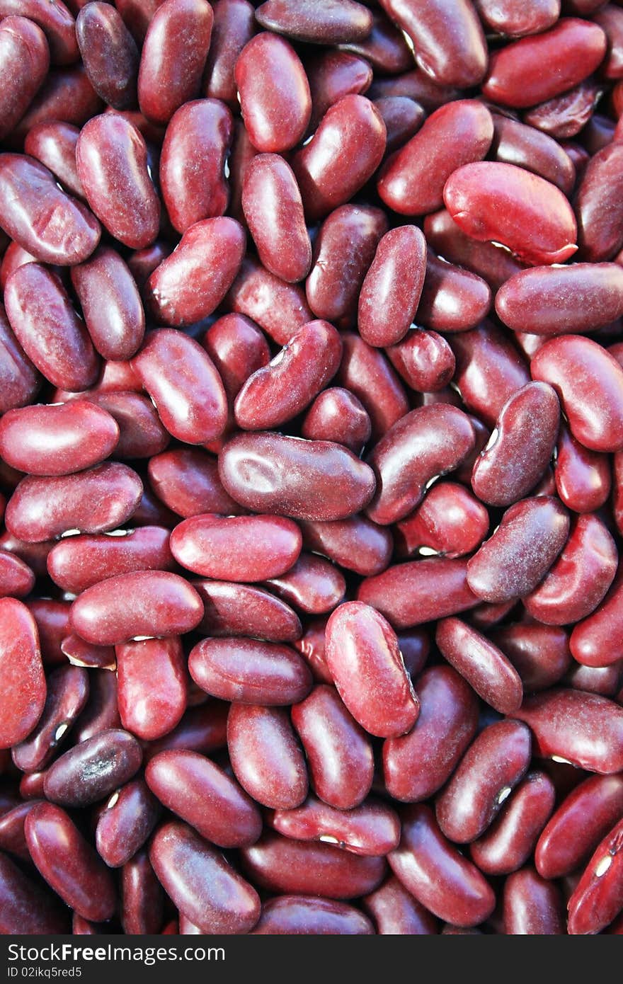 Red beans as a background.