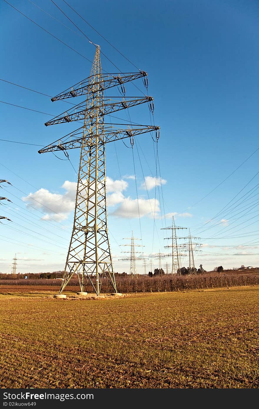 Electricity tower for energy in beautiful landscape. Electricity tower for energy in beautiful landscape