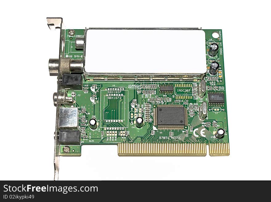 Details of a green computer card circuit