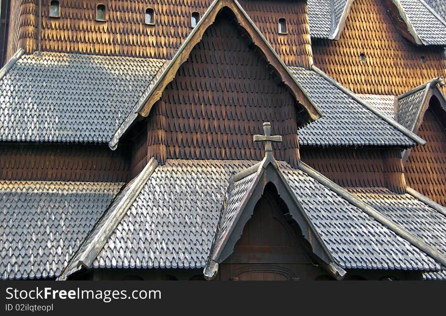 Roof and expansions and other details from the famous Heddal Stavkyrkje in Norway. Roof and expansions and other details from the famous Heddal Stavkyrkje in Norway.