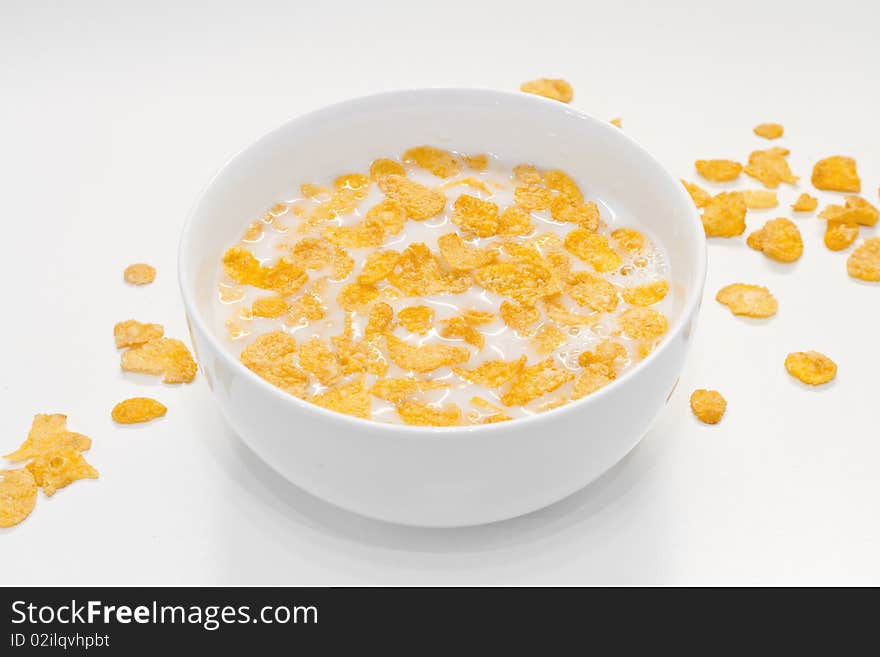 Bowl with corn flakes