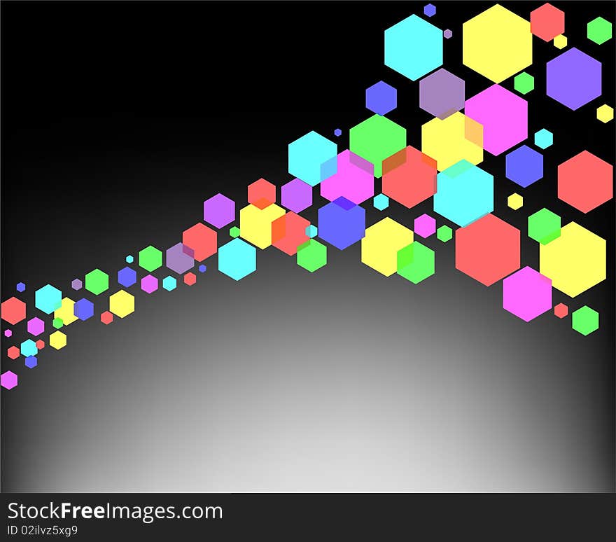 Abstract colorful background. Vector figures on a black background