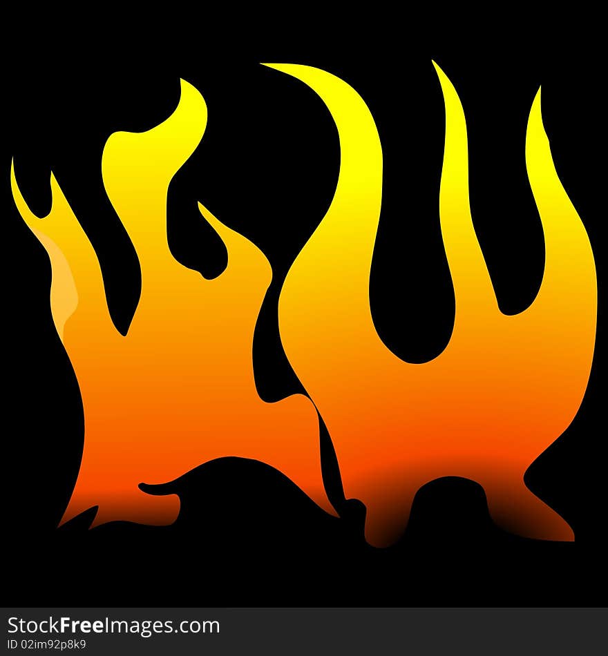 Vector colored illustration texture of flame