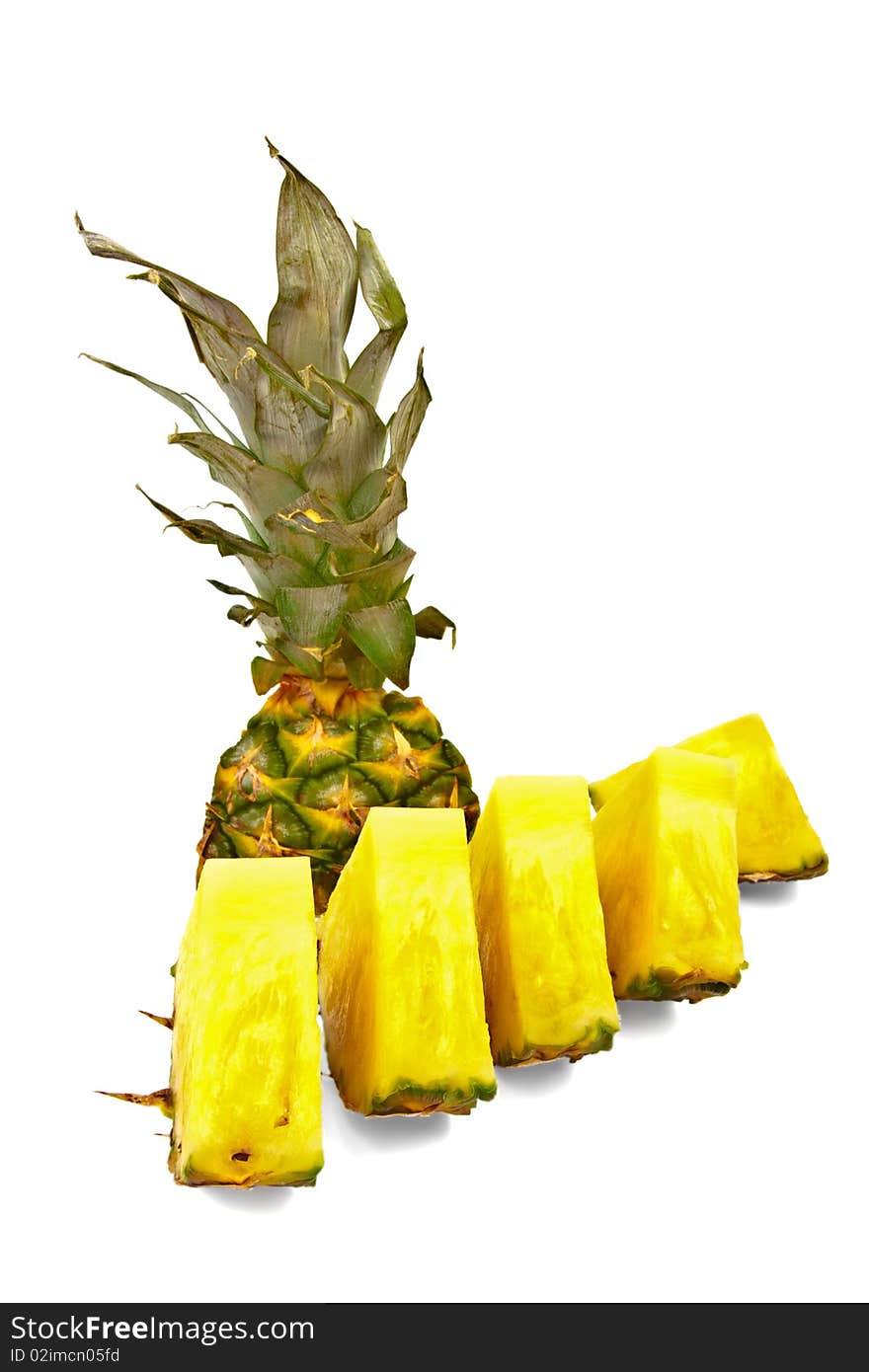 Fresh slice pineapple on white background. Fresh slice pineapple on white background