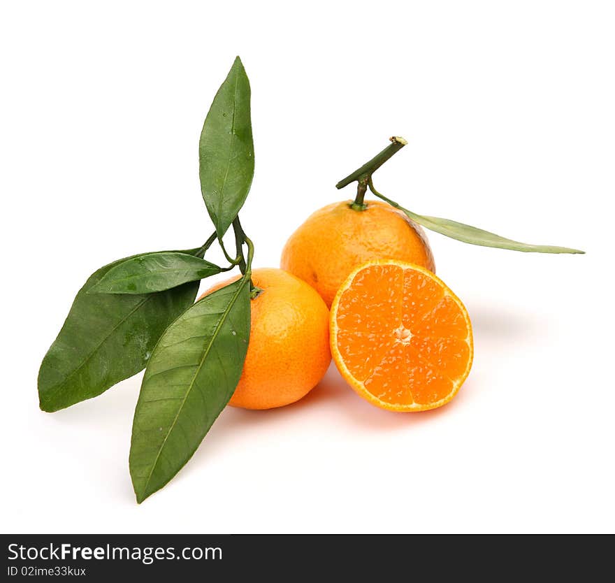 Fresh fruit on a white background