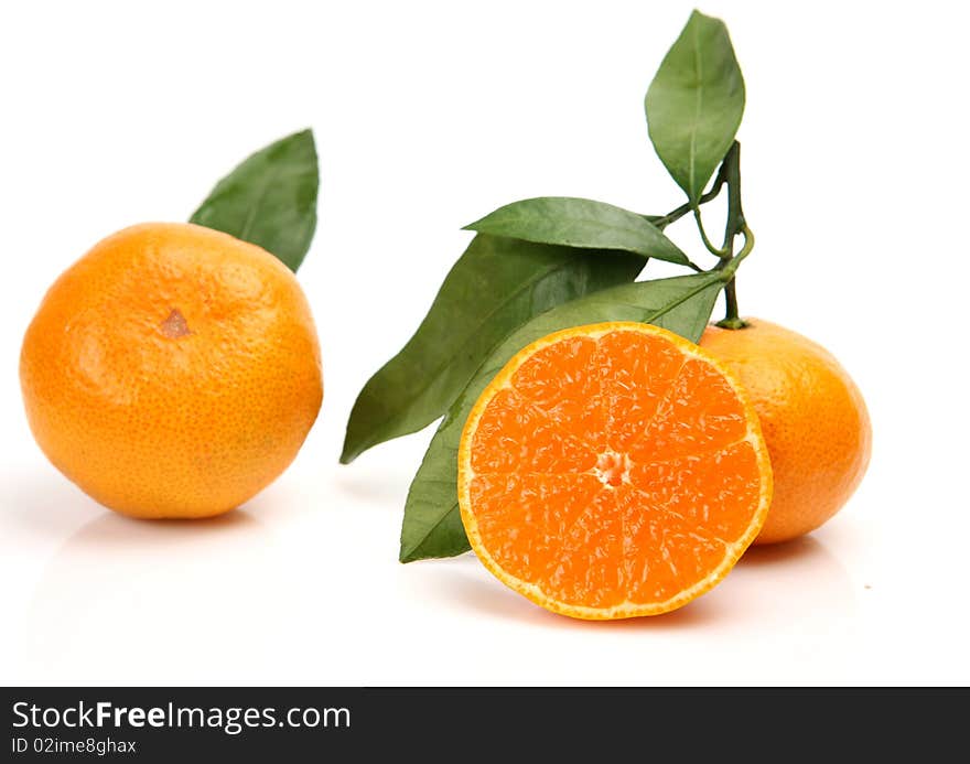 Fresh fruit on a white background