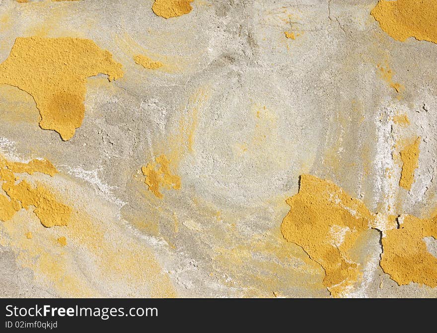 Peeling wall with yellow paint (horizontal version). Peeling wall with yellow paint (horizontal version)