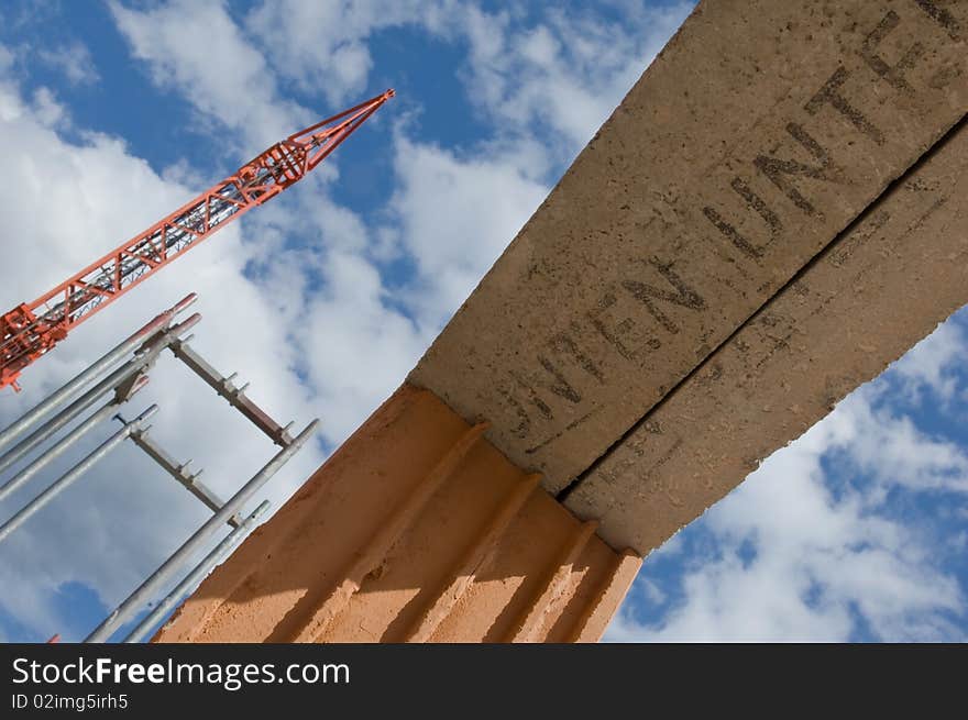 Girder at a construction site