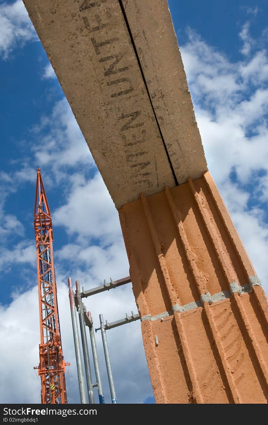 Girder at a construction site