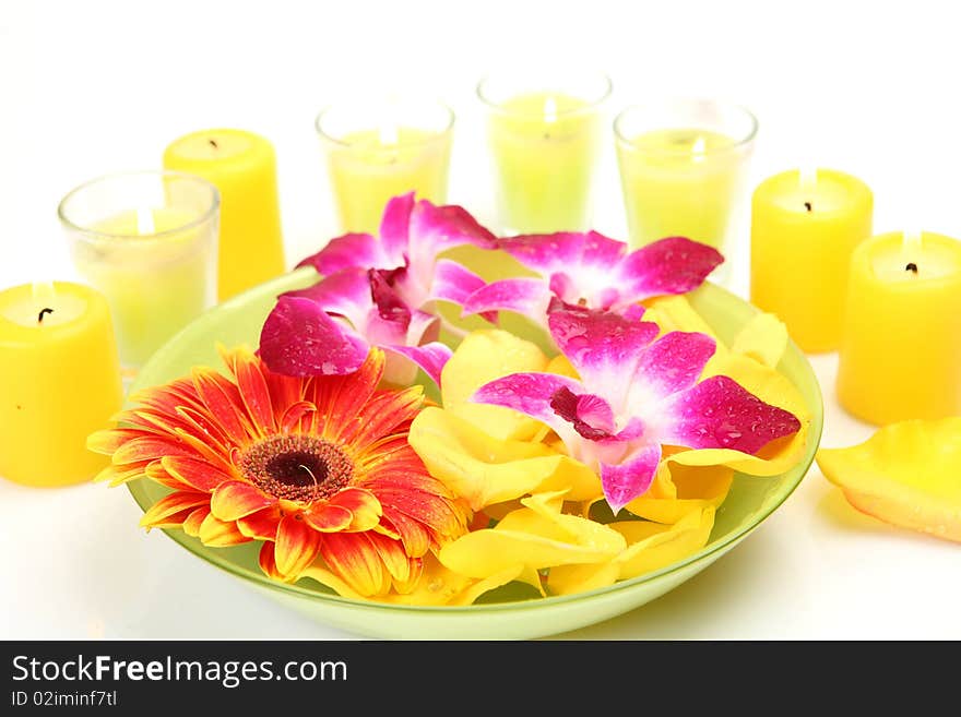 Flowers and candles