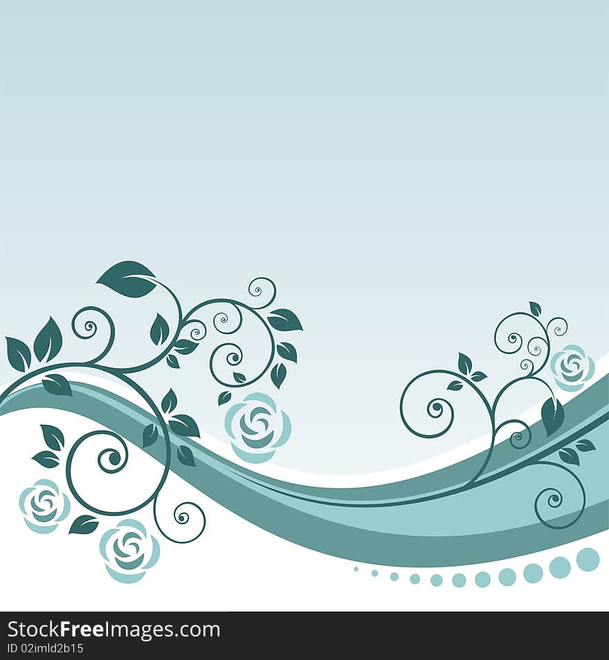 Stylized flowers and strips on a blue background. Stylized flowers and strips on a blue background.