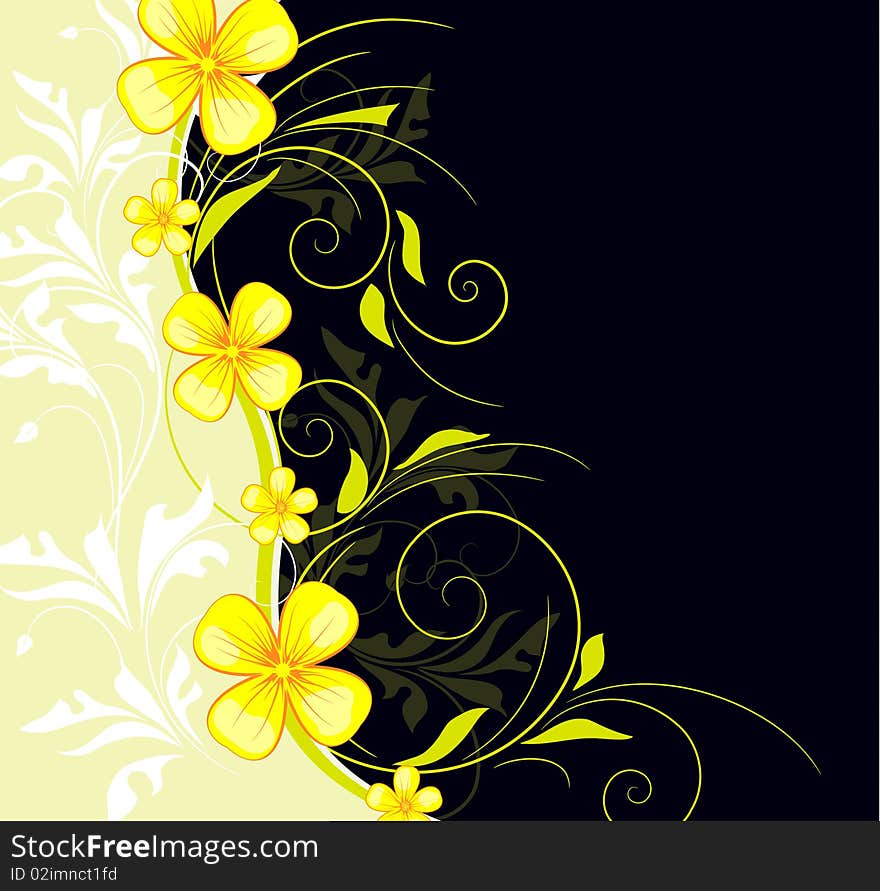 Floral background, illustration with copy space area