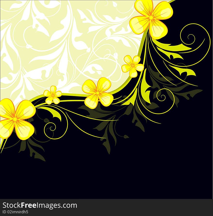 Floral background, illustration with copy space area