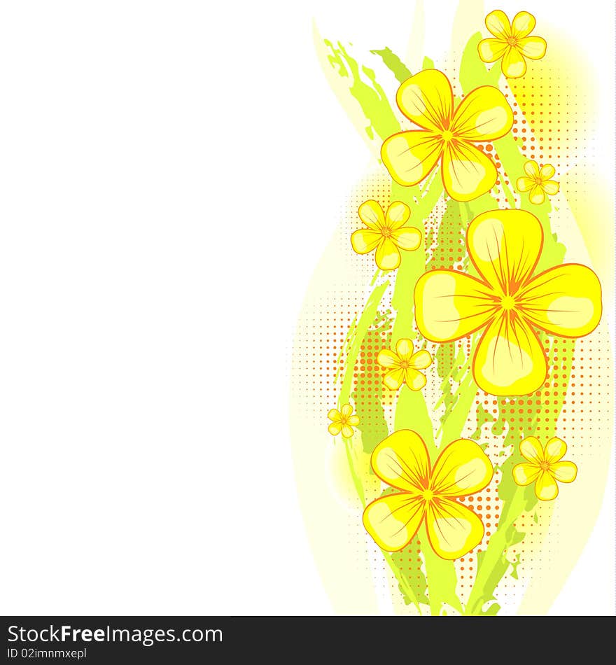 Floral background, illustration with copy space area