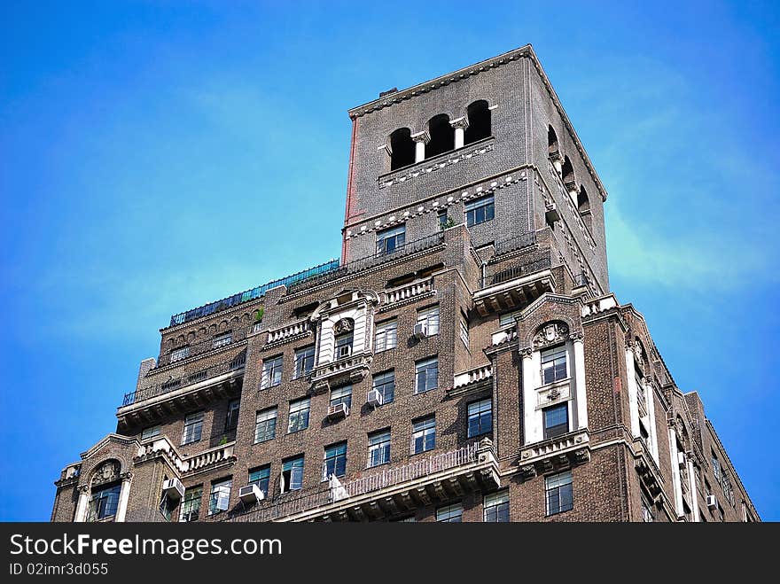 The top of a West village Apartment Building. The top of a West village Apartment Building