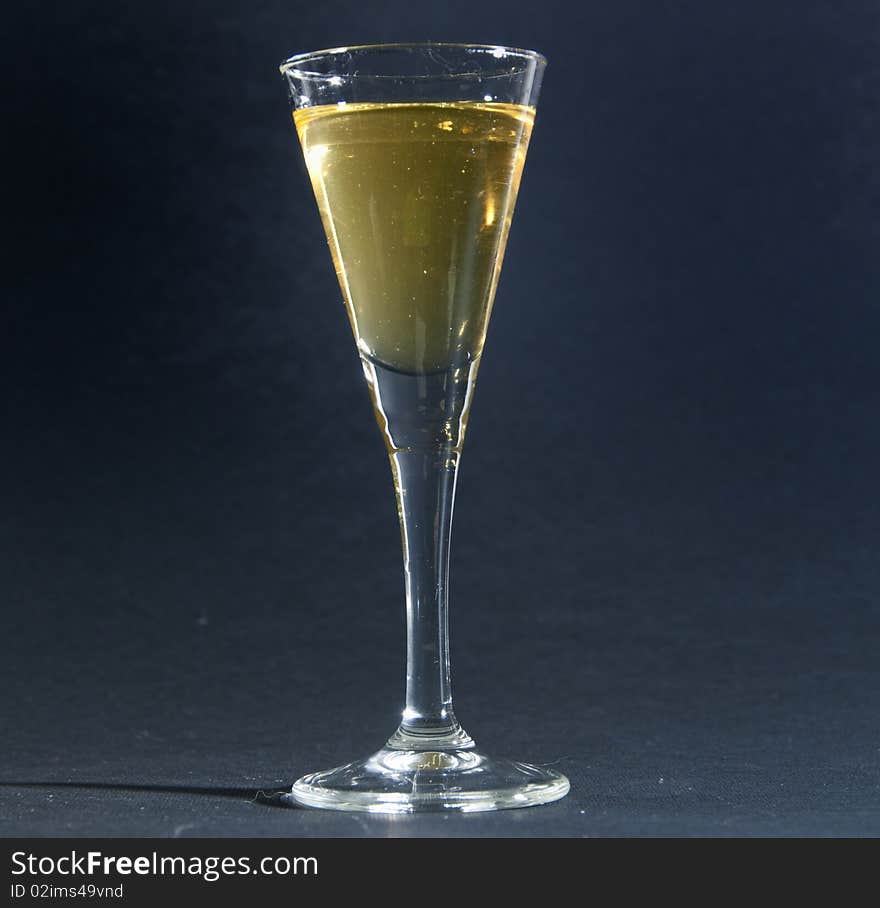 Picture of a Limoncello glass, italian liquer. Picture of a Limoncello glass, italian liquer