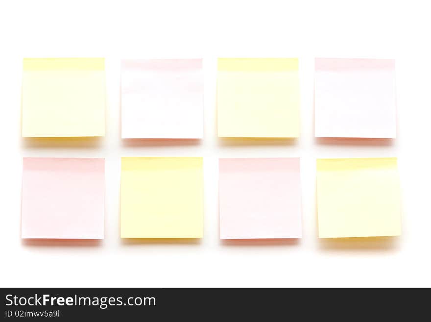 Yellow and pink post it notes