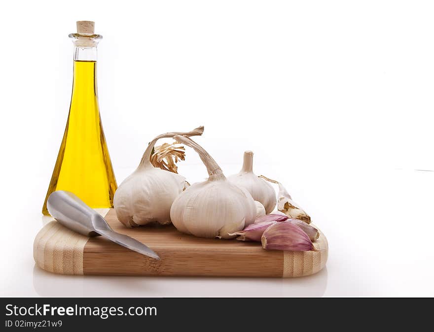 Garlic And A Cutting Board