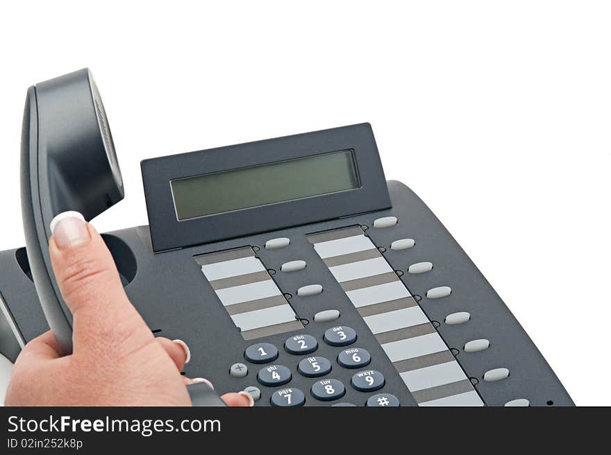 Close-up of phone on a white background