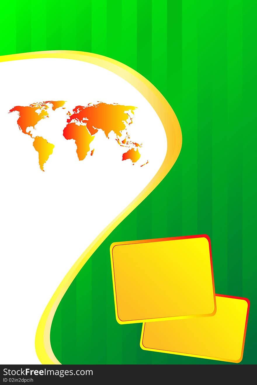 Abstract green card background. Clip-art