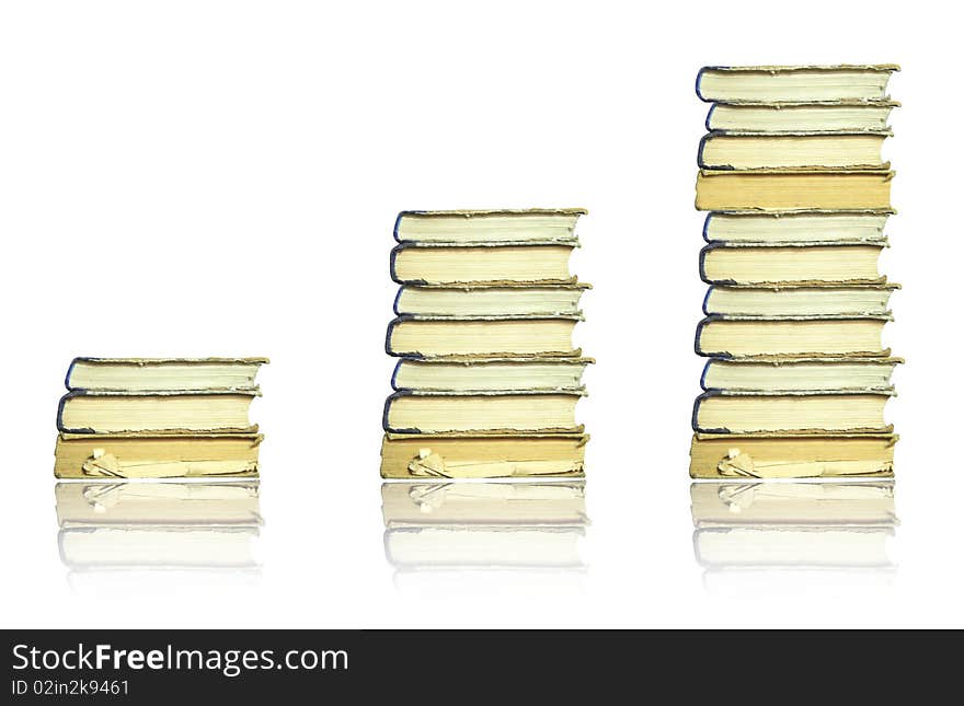 Books stacks isolated