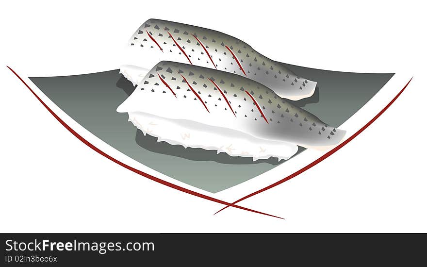 Fish salmon ilustration vector design