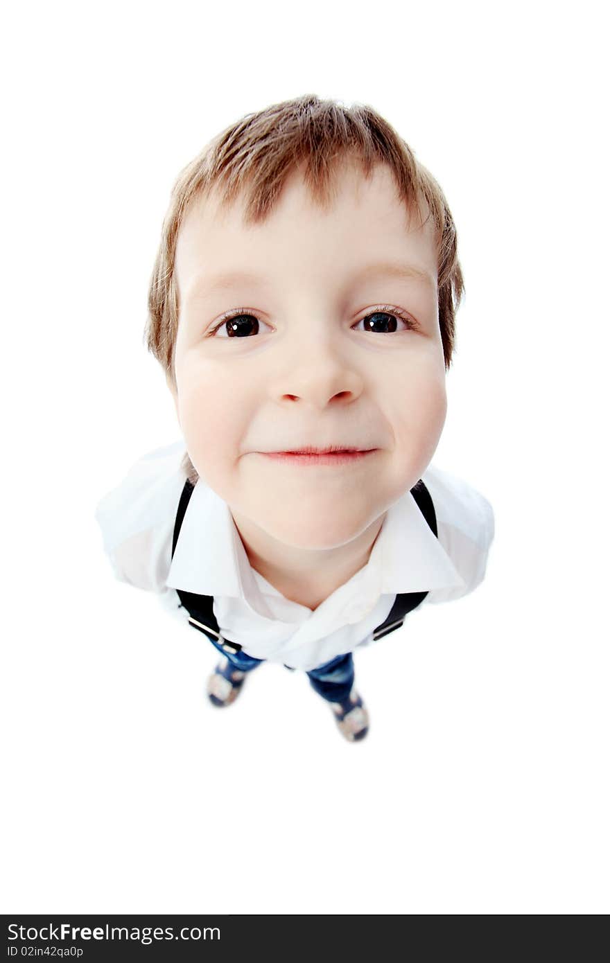 Portrait of a little smiling boy. Isolated over white background. Portrait of a little smiling boy. Isolated over white background.